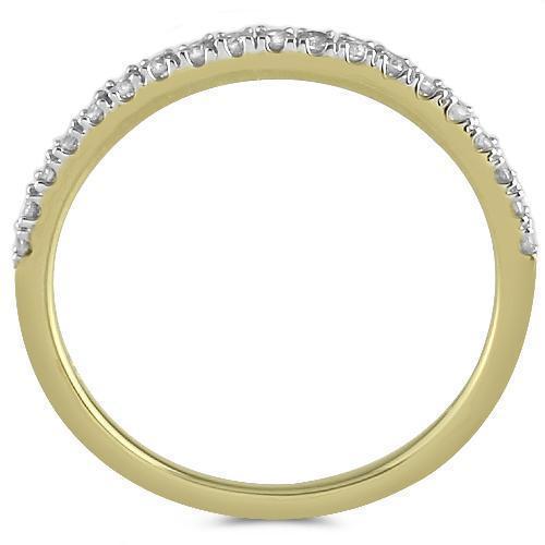 14K  Solid Yellow Gold Womens Diamond Wedding Ring Band 0.21 Ctw