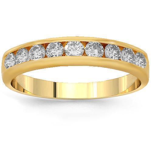Yellow gold diamond wedding bands Clearance