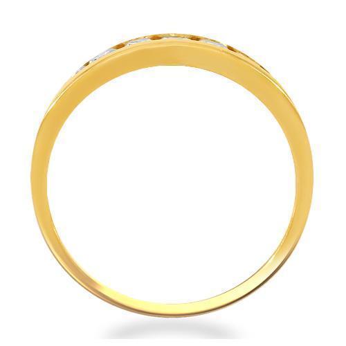 Round Brilliant 0.50 ctw VS2 Clarity, I Color Diamond 14kt Yellow Gold  Channel Set Hoop Earrings