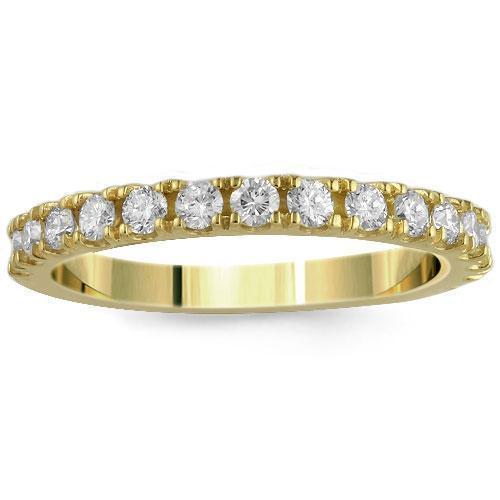 14K Solid Yellow Gold Womens Diamond Wedding Ring Band 0.75  Ctw