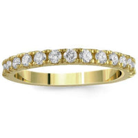 Thumbnail for 14K Solid Yellow Gold Womens Diamond Wedding Ring Band 0.75  Ctw