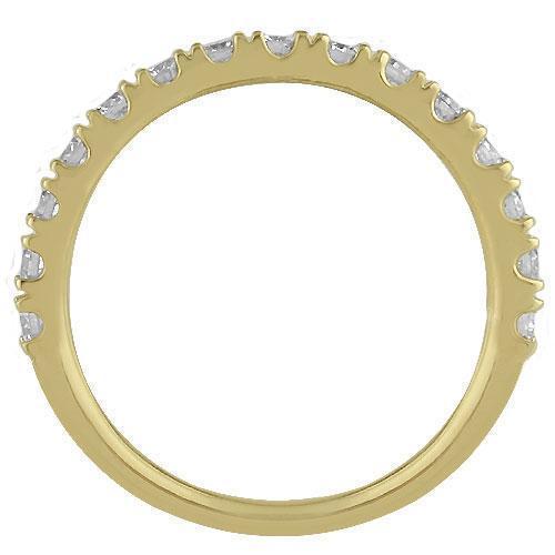 14K Solid Yellow Gold Womens Diamond Wedding Ring Band 0.75  Ctw