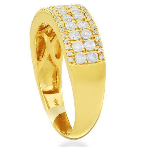 14K Solid Yellow Gold Womens Diamond Wedding Ring Band 0.77 Ctw