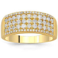 Thumbnail for 14K Solid Yellow Gold Womens Diamond Wedding Ring Band 1.03 Ctw