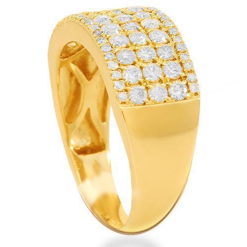 14K Solid Yellow Gold Womens Diamond Wedding Ring Band 1.03 Ctw