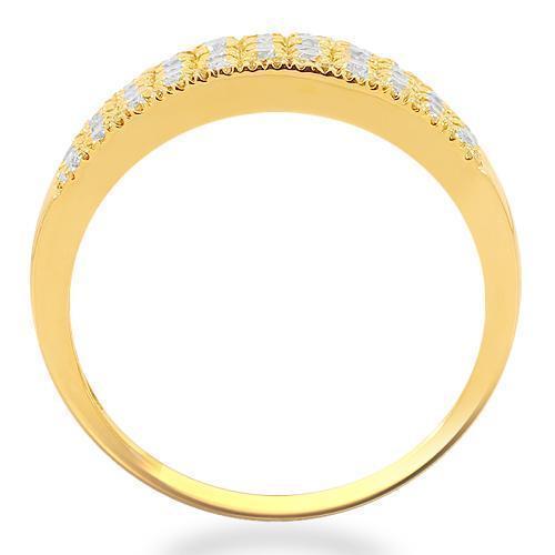14K Solid Yellow Gold Womens Diamond Wedding Ring Band 1.03 Ctw