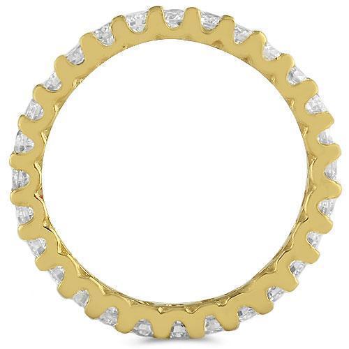 14K Solid Yellow Gold Womens Diamond Wedding Ring Band 1.10  Ctw