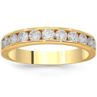 Thumbnail for 14K Solid Yellow Gold Womens Diamond Wedding Ring Band 1.10 Ctw