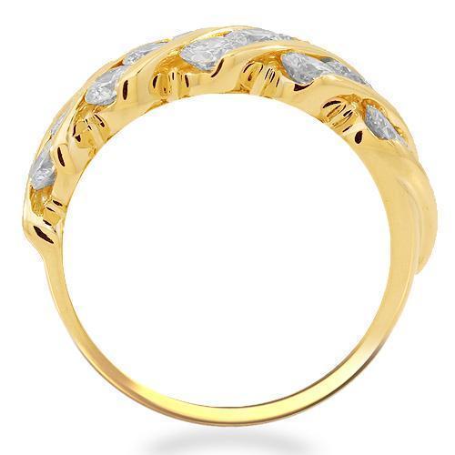 14K Solid Yellow Gold Womens Diamond Wedding Ring Band 2.15 Ctw