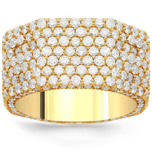 14K Solid Yellow Gold Womens Diamond Wedding Ring Band 3.50 Ctw