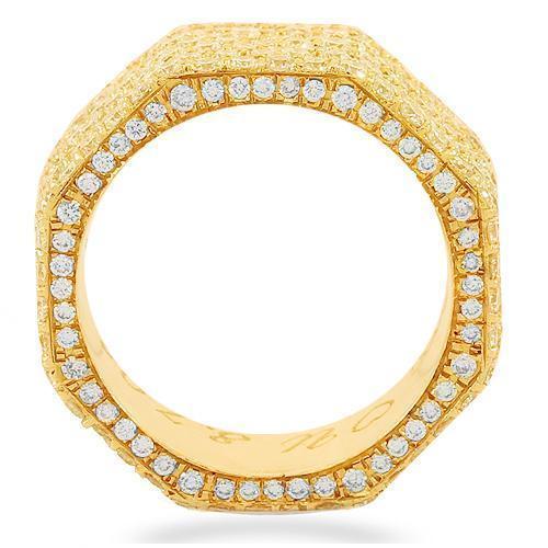 14K Solid Yellow Gold Womens Diamond Wedding Ring Band 3.50 Ctw