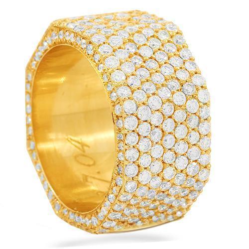 14K Solid Yellow Gold Womens Diamond Wedding Ring Band 3.50 Ctw