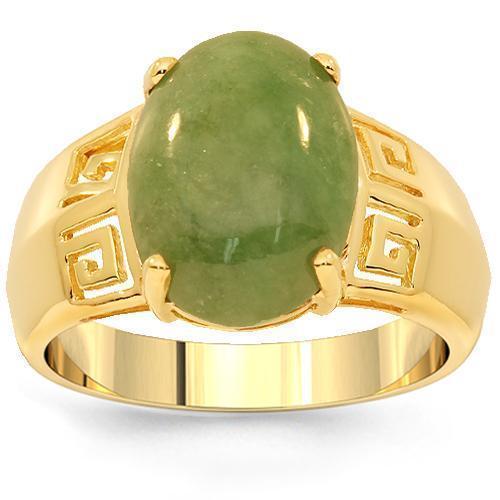 14K Solid Yellow Gold Womens Jade Ring 5.50 Ctw
