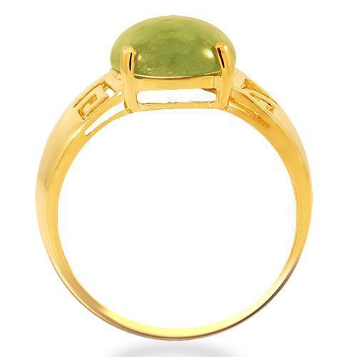 14K Solid Yellow Gold Womens Jade Ring 5.50 Ctw