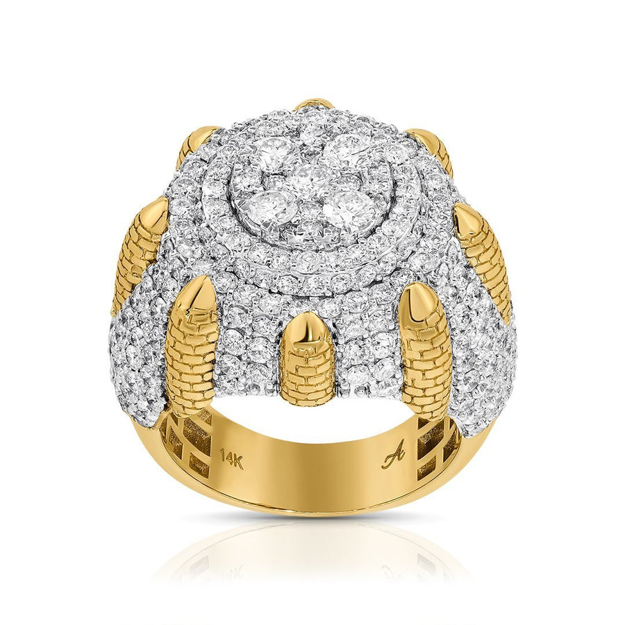14K Two Tone Gold Diamond Pinky Ring 5.27 Ctw