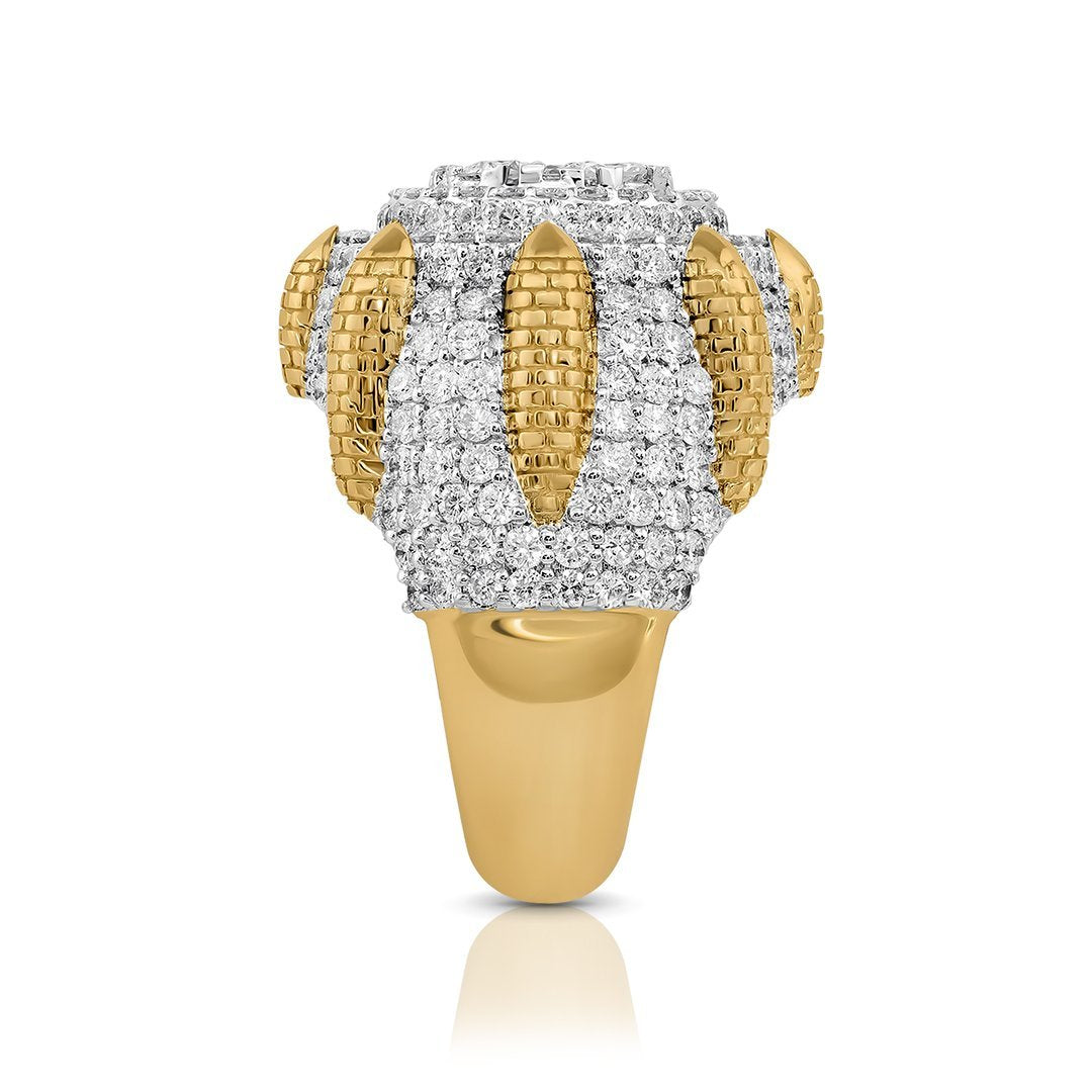 14K Two Tone Gold Diamond Pinky Ring 5.27 Ctw