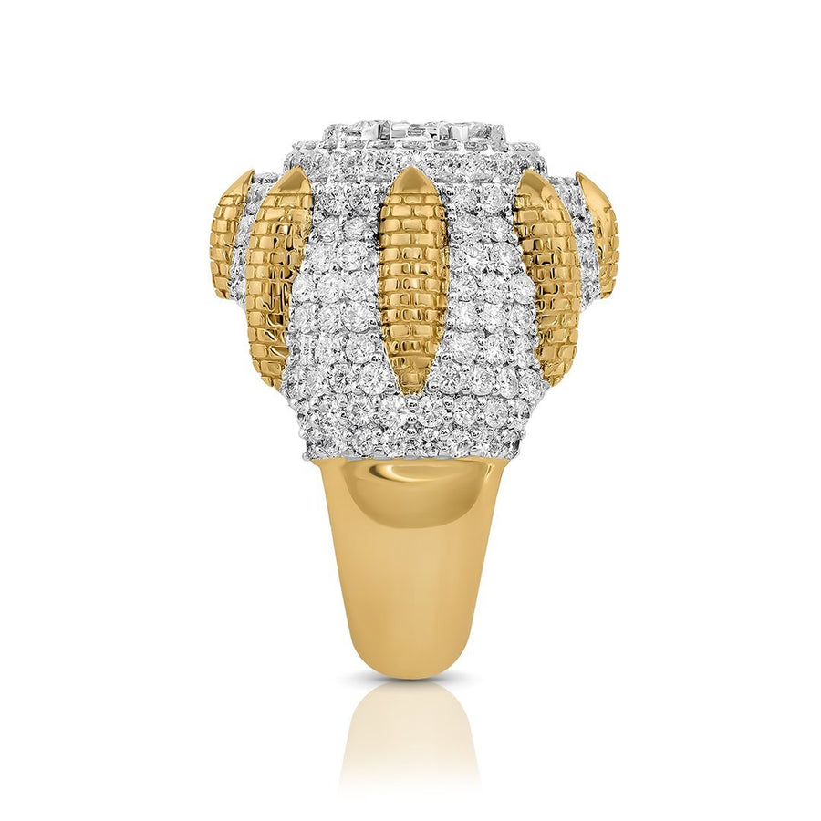 14K Two Tone Gold Diamond Pinky Ring 5.27 Ctw
