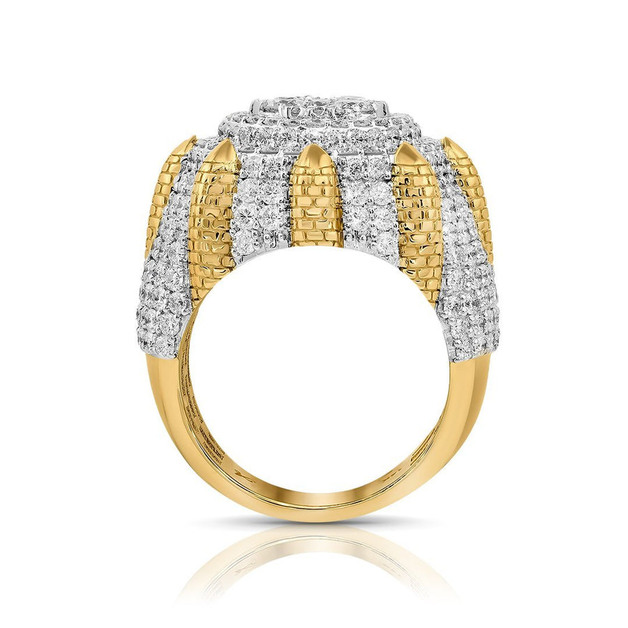 14K Two Tone Gold Diamond Pinky Ring 5.27 Ctw