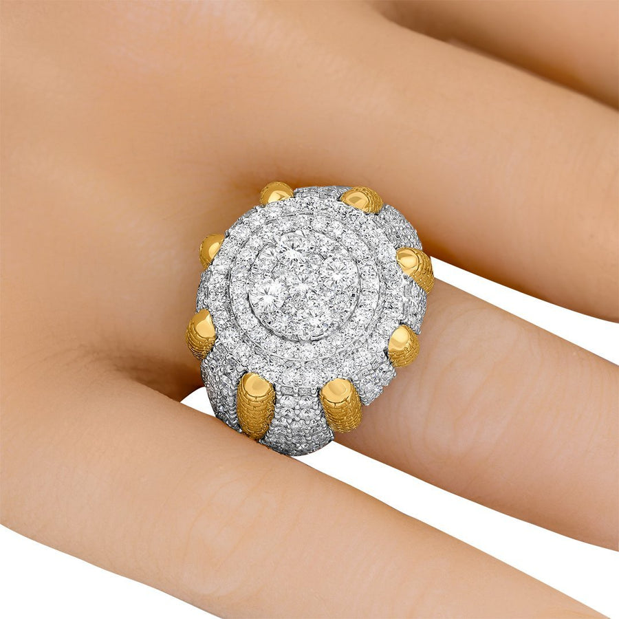 14K Two Tone Gold Diamond Pinky Ring 5.27 Ctw