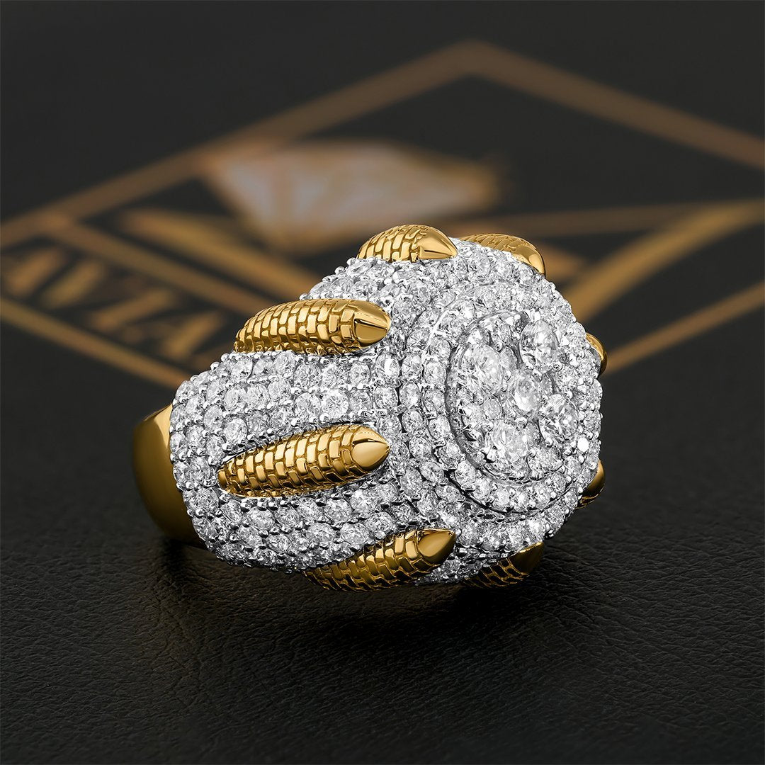 14K Two Tone Gold Diamond Pinky Ring 5.27 Ctw