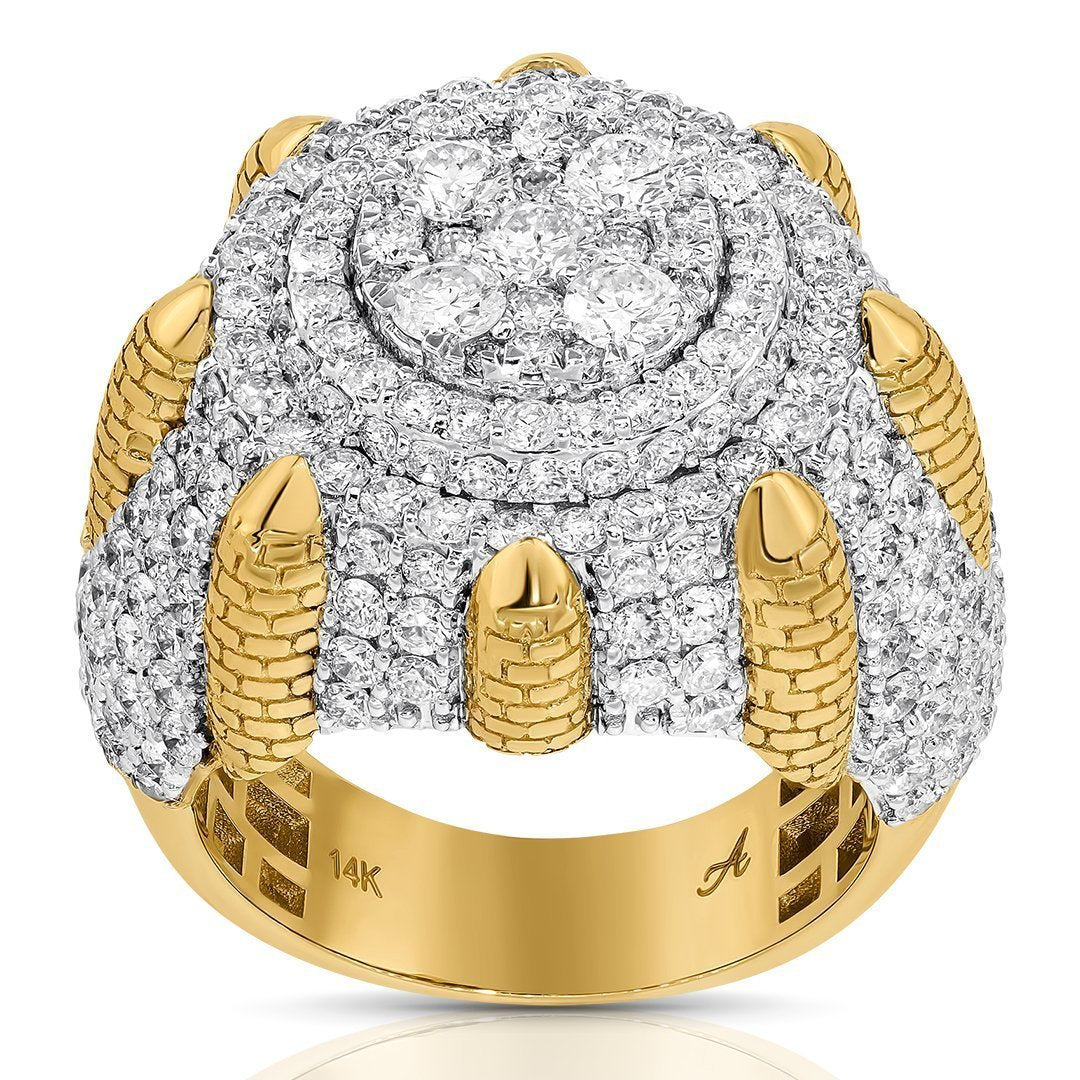 14K Two Tone Gold Diamond Pinky Ring 5.27 Ctw