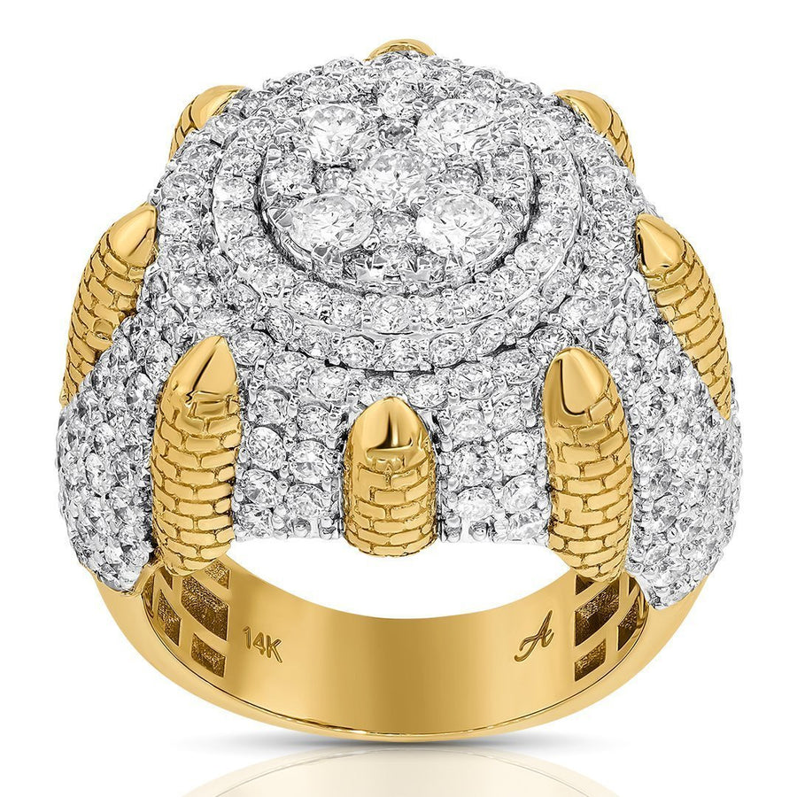 14K Two Tone Gold Diamond Pinky Ring 5.27 Ctw