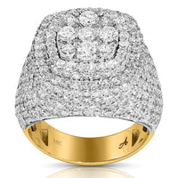 Thumbnail for 14K Two Tone Gold Diamond Pinky Ring 6.46 Ctw