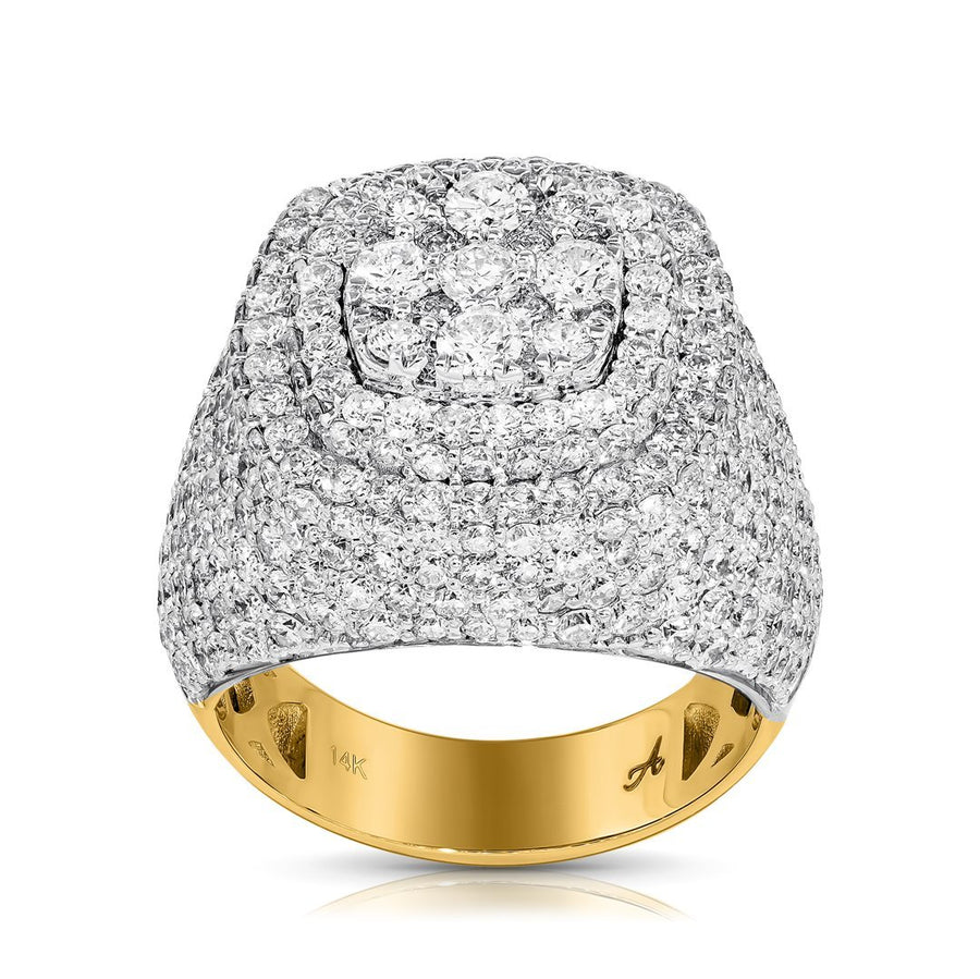 14K Two Tone Gold Diamond Pinky Ring 6.46 Ctw