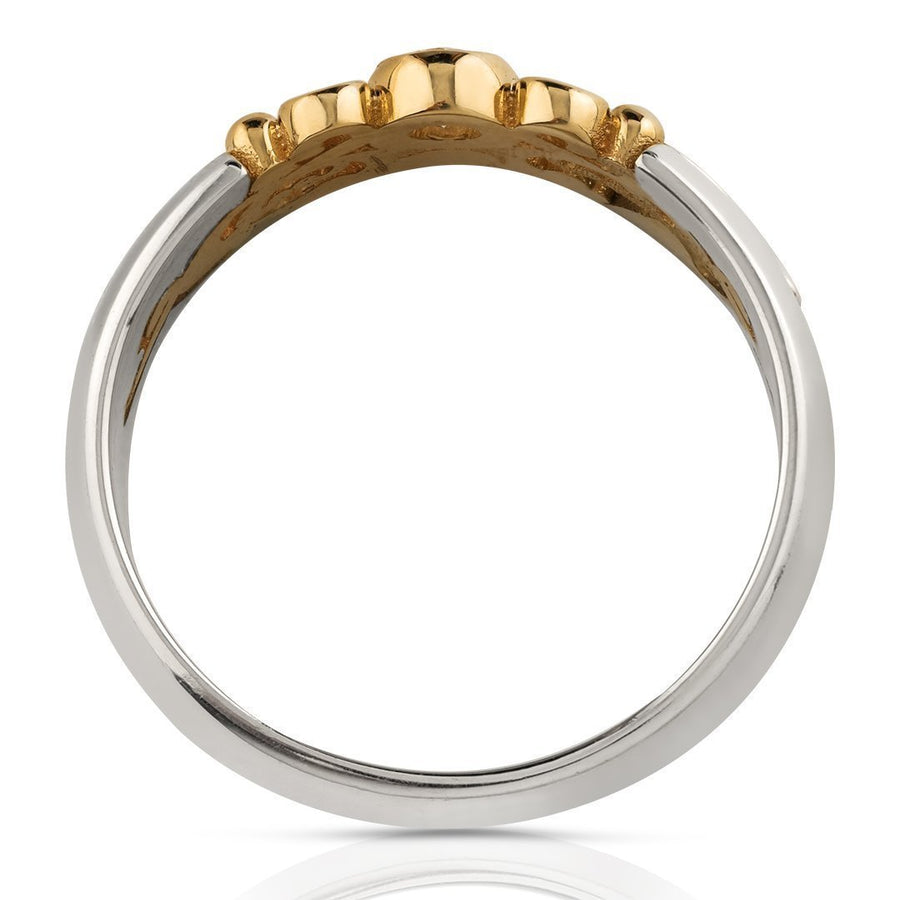 14k Two Tone Gold Vintage Diamond Ring 0.05 Ctw