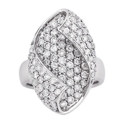 14k White Gold Diamond Cocktail Ring 3.03ctw