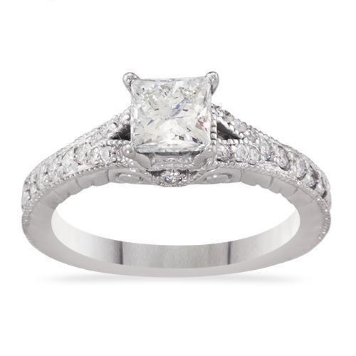 14k White Gold Diamond Engagement Ring 1.25ctw