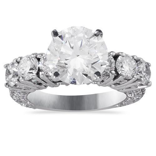 14k White Gold Diamond Engagement Ring 4.61ctw
