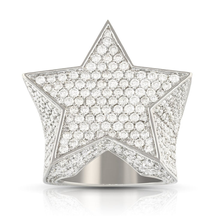0.15 Carat Star Shaped Diamond Ring In 10K White Gold (Size 7.5) - Elegant, Dainty, Perfect For Gifts Or Everyday Wear - View #10