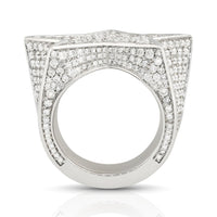 Thumbnail for 14k White Gold Diamond Star Pinky Ring 5.28 Ctw