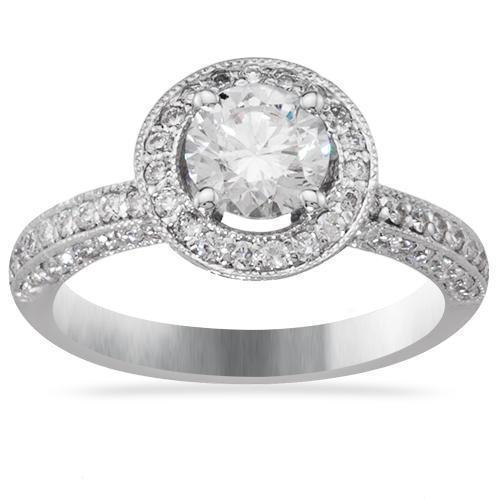 14K  White Gold Engagement Ring 1.44ctw