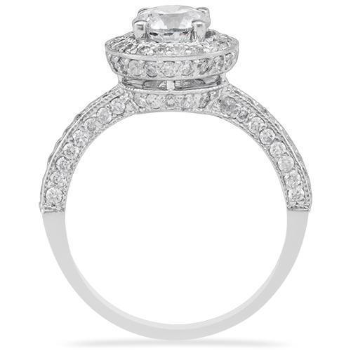 14K  White Gold Engagement Ring 1.44ctw