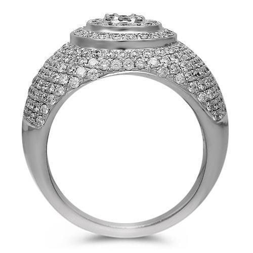 14K  White Gold Mens Diamond Pinky Ring 4.50 Ctw