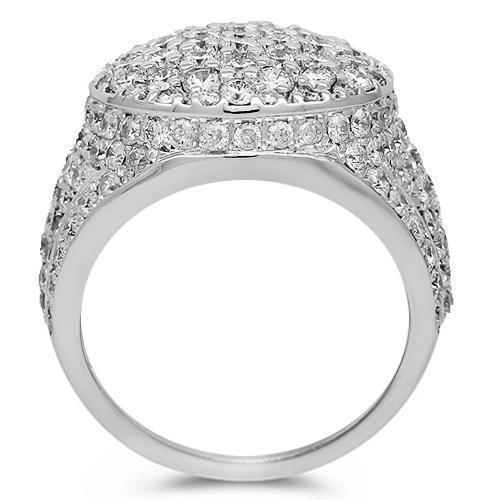 14K White Gold Mens Diamond Pinky Ring 4.50 Ctw