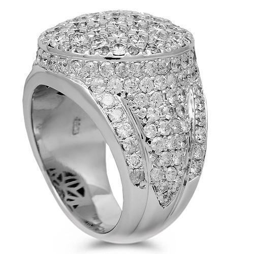 14K White Gold Mens Diamond Pinky Ring 4.50 Ctw