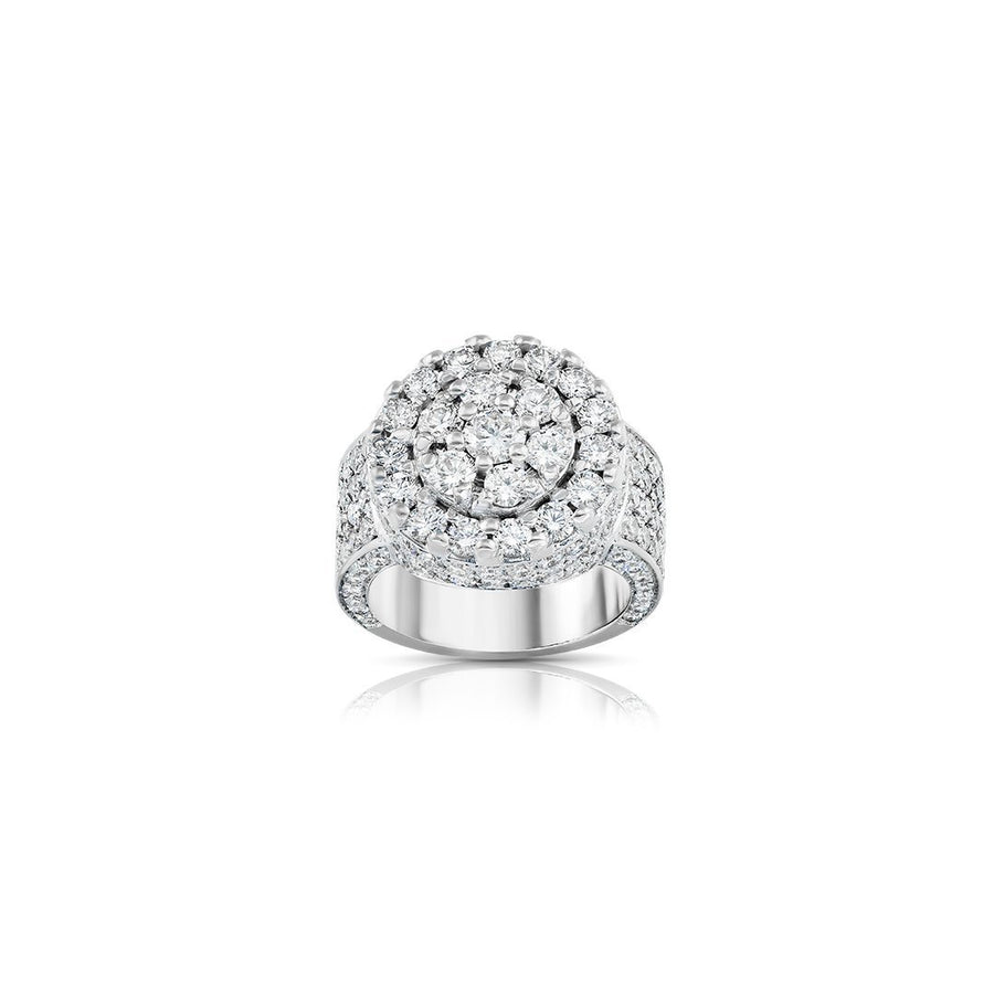 14K White Gold Mens Diamond Pinky Ring  5.50 Ctw