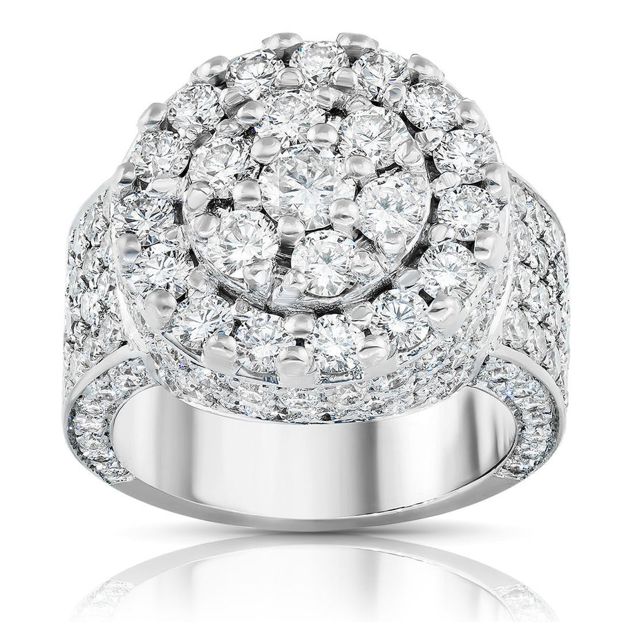 14K White Gold Mens Diamond Pinky Ring  5.50 Ctw