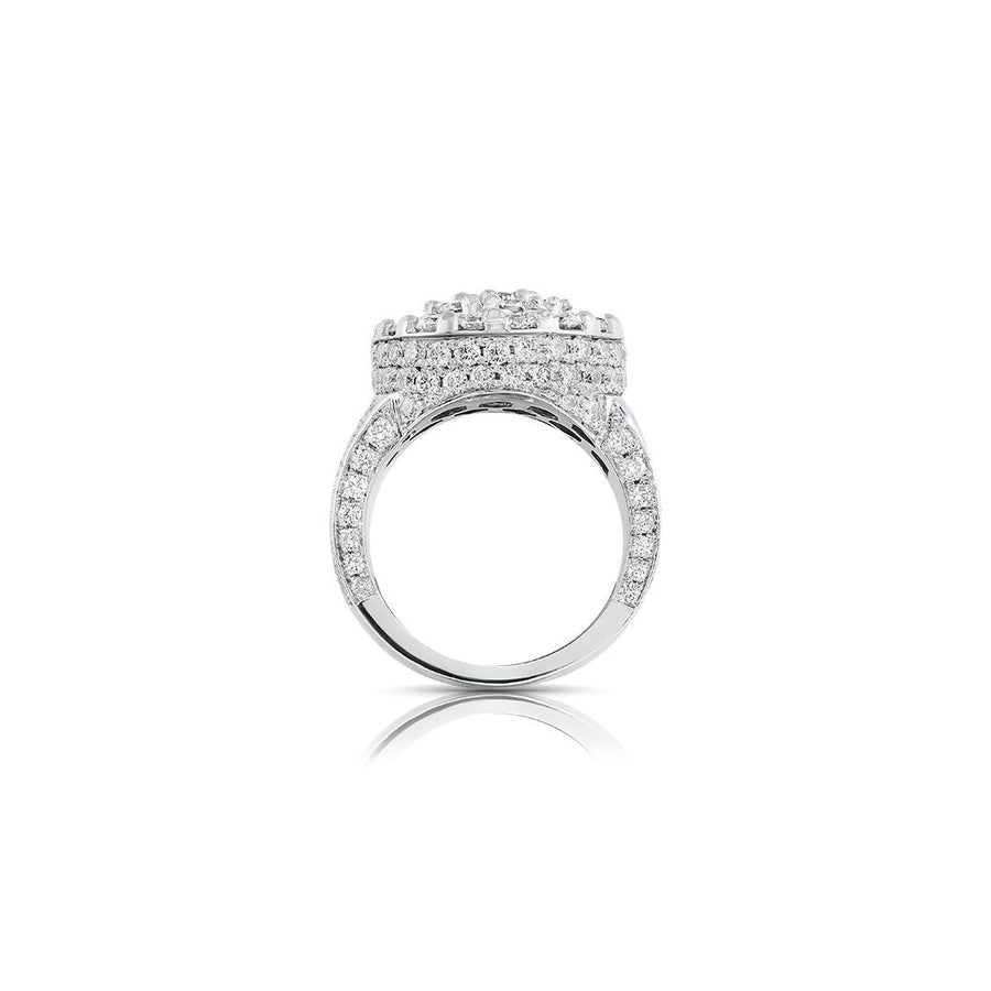 14K White Gold Mens Diamond Pinky Ring  5.50 Ctw