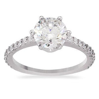 Thumbnail for 14k White Gold Round Diamond Engagement Ring 1.93ctw