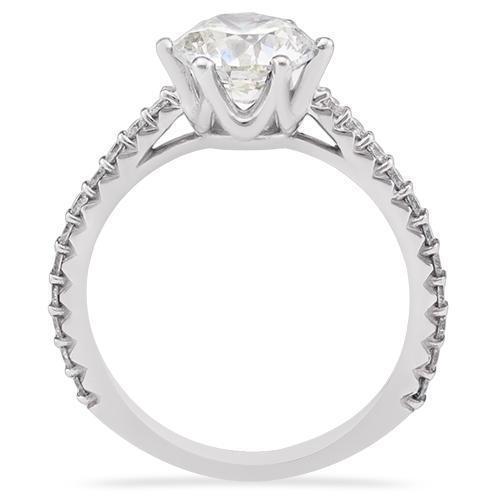 14k White Gold Round Diamond Engagement Ring 1.93ctw