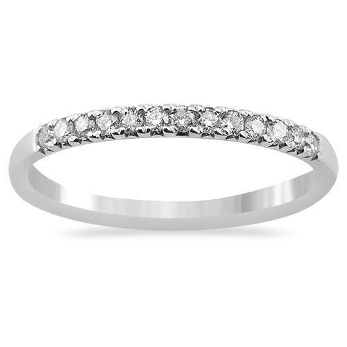 14K White Gold Single Row Diamond Band 0.21ctw