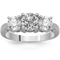 Thumbnail for 14K White Gold Three Stone Diamond Engagement Ring 1.75 Ctw