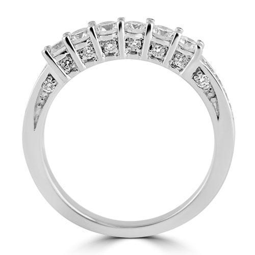14K White Solid Gold Beautiful Womens Diamond Multi Stone Bridal Ring Set 2.04 Ctw