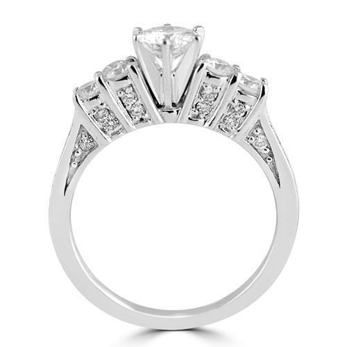 14K White Solid Gold Beautiful Womens Diamond Multi Stone Bridal