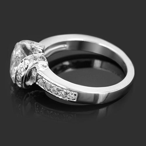 14K White Solid Gold Custom Diamond Engagement Ring