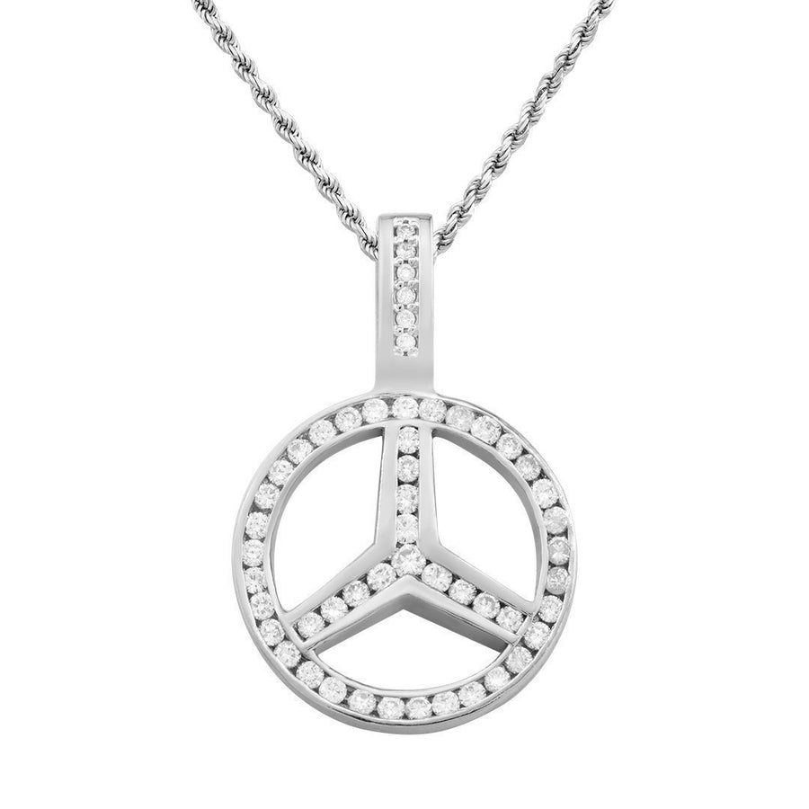 White 14K White Solid Gold Custom Diamond Pendant 1.59 Ctw